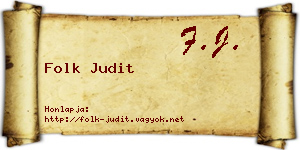 Folk Judit névjegykártya